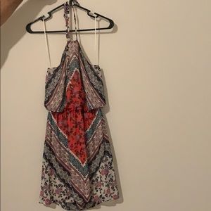 Express halter neck tribal print dress